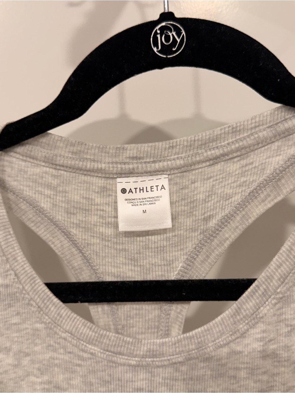 Athleta Heather Gray Ribbed Racerback Tank Top - Picture 3 of 3